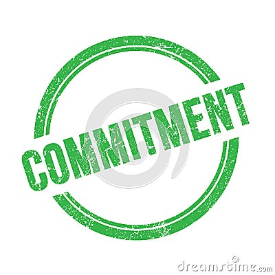 COMMITMENT text written on green grungy round stamp Stock Photo