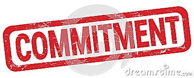 COMMITMENT text written on red rectangle stamp Stock Photo