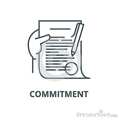 Commitment vector line icon, linear concept, outline sign, symbol Vector Illustration
