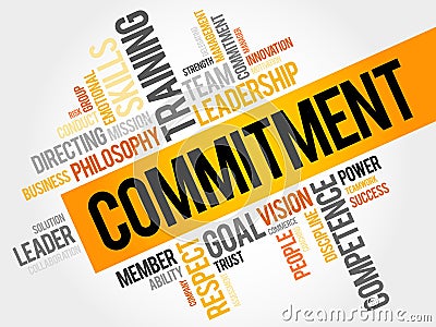 Commitment word cloud Stock Photo