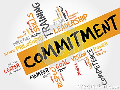 Commitment word cloud Stock Photo
