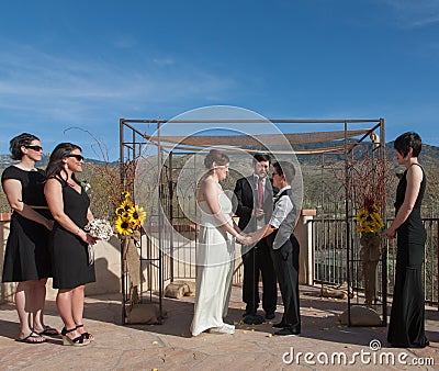 Committed Gay Couple in Ceremony Stock Photo