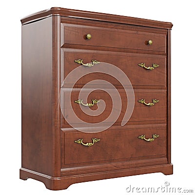 Commode classic gold handles Stock Photo