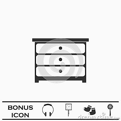 Commode icon flat Cartoon Illustration