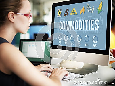 Commodities Demand Distribution Economy Concept Stock Photo