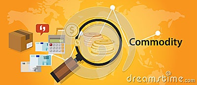 Commodity trading market investment concept in economy Vector Illustration