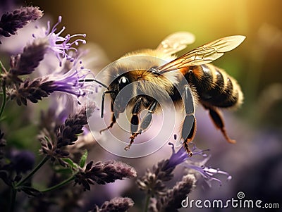 The common carder bee Bombus pascuorum Cartoon Illustration