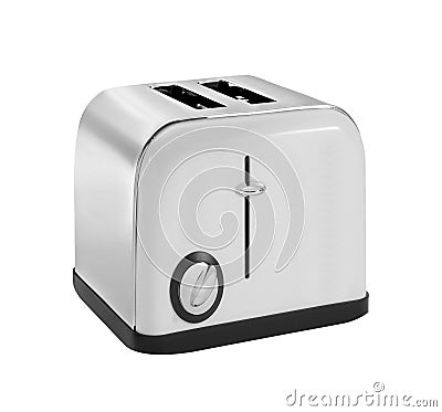 Common chrome toaster isolated on white Stock Photo