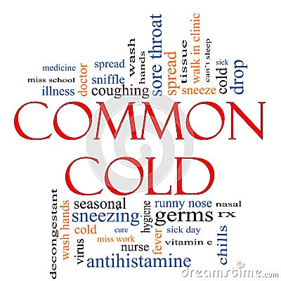 Common Cold Word Cloud Concept Stock Photo