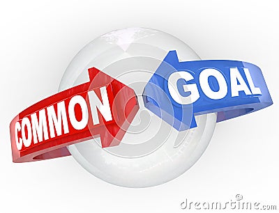 Common Goal Two Arrows Meet Stock Photo