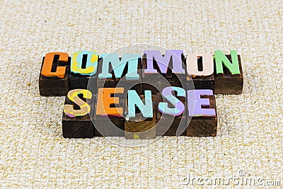 Common sense rational reason logic idea strategy knowledge Stock Photo