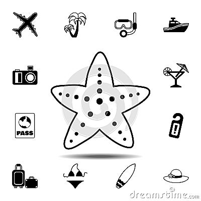 Common starfish or sea star fish marine icon. Simple glyph vector element of Summer icons set for UI and UX, website or mobile Stock Photo