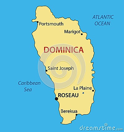 Commonwealth of Dominica - vector map Vector Illustration