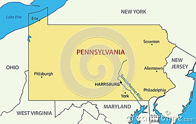 Commonwealth of Pennsylvania - vector - state of USA Vector Illustration