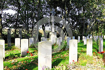 Commonwealth War Graves Nes, Ameland, Holland Editorial Stock Photo