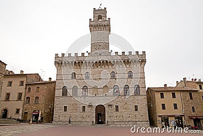 Communal Palace of Montepulciano, Tuscany, italy Editorial Stock Photo