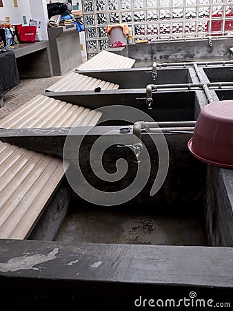 Communal Washing Laundry in Alfama District of Lisbon Portugal Editorial Stock Photo