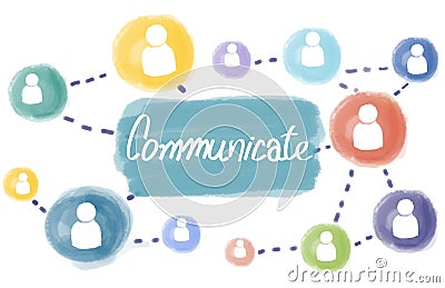 Communicate Connection Social Media Interact Concept Stock Photo