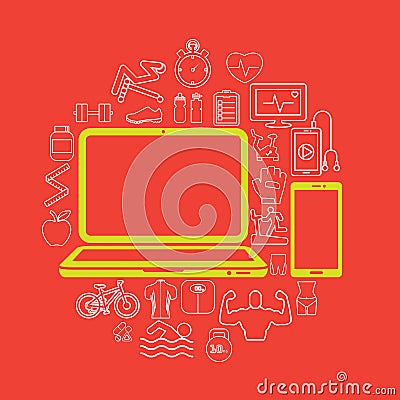 communicate On PC health Vector Illustration