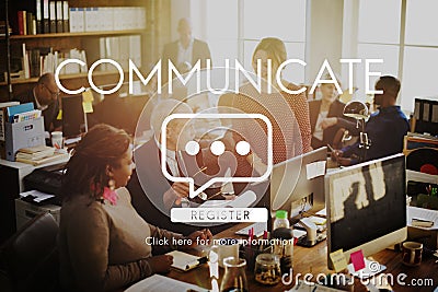 Communicate Speech Technology Connection concept Stock Photo