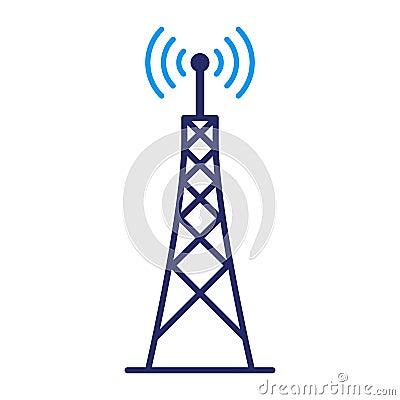 Communication antenna broadcasting information icon Vector Illustration