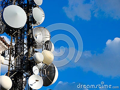 Communication antenna tower Stock Photo