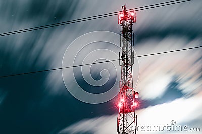 Communication antenna tower Stock Photo