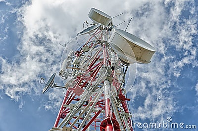 Communication Antenna Tower Stock Photo