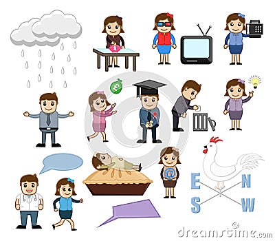 Communication and Business Cartoon Illustrations Stock Photo