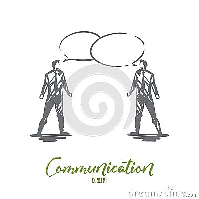 Communication, business, speech, chat, conversation concept. Hand drawn isolated vector. Vector Illustration