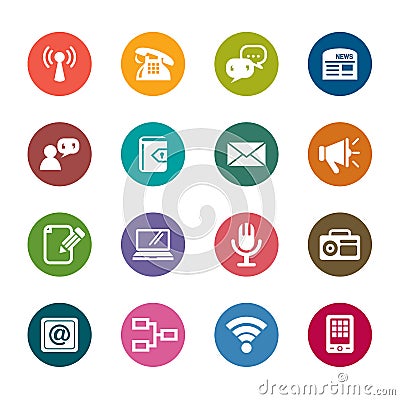 Communication Color Icons Stock Photo