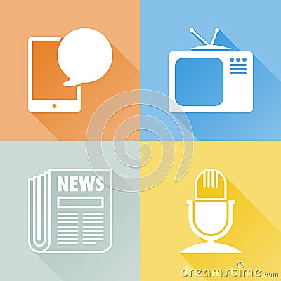 Communication colorful flat icons Vector Illustration