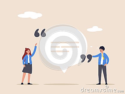 Communication concept. People or couple talk or have lively discussion in office. Productive dialogue, conversation Vector Illustration