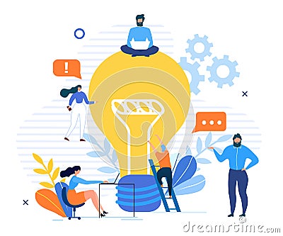 Communication, Discussion, Speaking to Get Ideas Vector Illustration