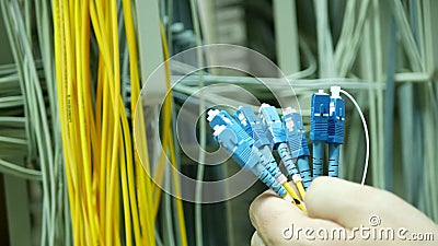 Communication engineer restores systems Stock Photo