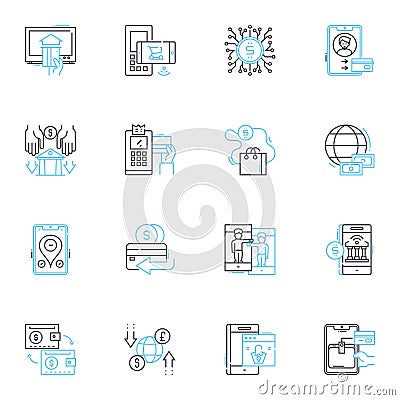 Communication and expression linear icons set. Dialogue, Verbal, Articulation, Utterance, Discourse, Voice, Vocalization Vector Illustration