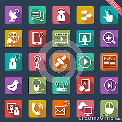 Communication icons- flat design Vector Illustration