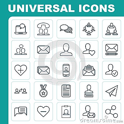 Communication Icons Set. Collection Of Note Page, Call, Teamwork And Other Elements. Also Includes Symbols Such As Top Vector Illustration