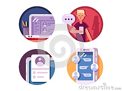 Communication internet icons Vector Illustration