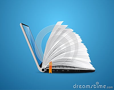 IT Communication - knowledge base, e-learning, e-book Vector Illustration