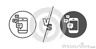 Communication line icon. Smartphone chat sign. Vector Vector Illustration