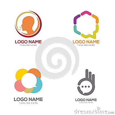 Communication logo and icon design Vector Illustration
