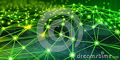 neon communication network background, generative Ai Stock Photo
