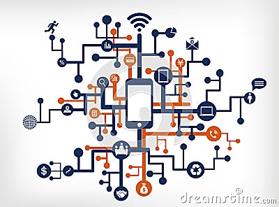 Communication network Vector Illustration