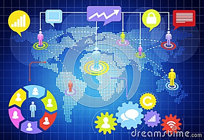 Communication networking Community Connection Concept Stock Photo