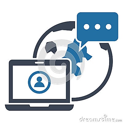 Communication over internet Glyph Isolated Vector icon which can easily modify or edit Vector Illustration
