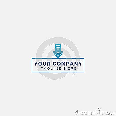 Communication podcast talk voice logo emblem template vector Vector Illustration