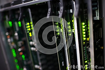 Communication racks Stock Photo