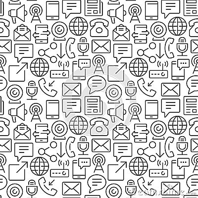 Communication related seamless pattern Vector Illustration