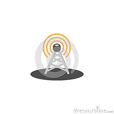 Communication station radio tower icon. Vector EPS10 Stock Photo